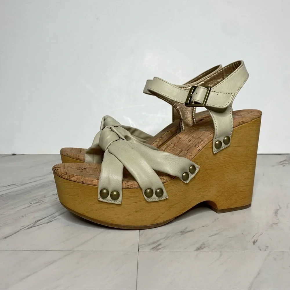 Kork Ease Dawson Platform Wedge Faux Leather Sandal 7M